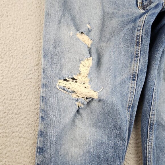 Mens 34x32 Straight Leg Natural Distressed Great Faded Ranch Wear Workwear Jeans - Picture 4 of 11